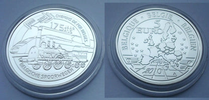 5 € Belgia 175 Lat Kolei Żelaznej w Belgii 2010
