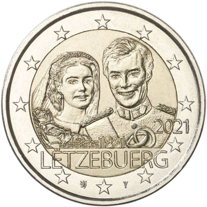 2 euro Luksemburg 40l. Ślubu 2021 relief