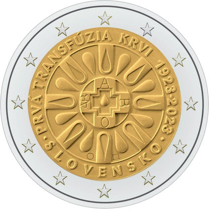 2 euro Słowacja 10 rocz. pierwszej transfuzji 2023