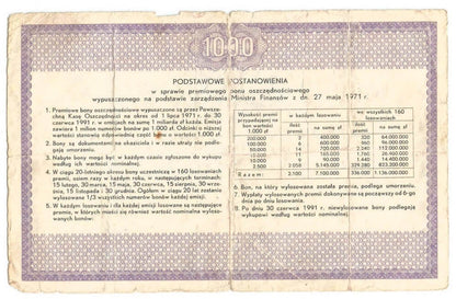 PKO Premiowy Bon Oszczędnościowy 1000 zł 1971 rok